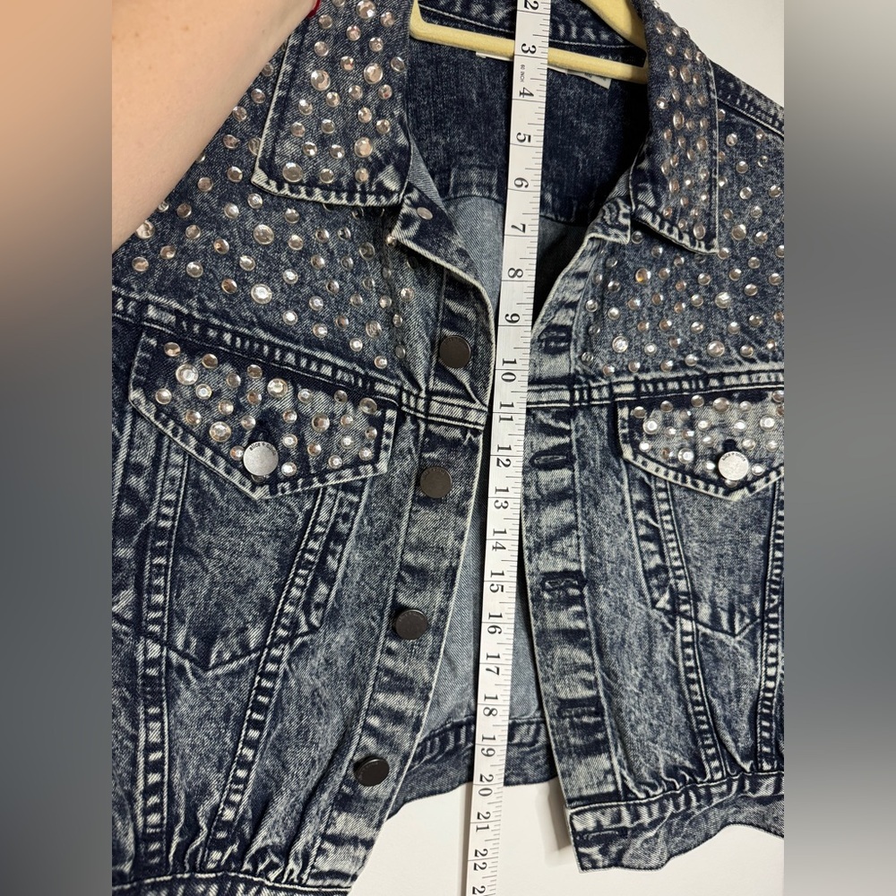 Alice + Olivia Embellished Crystal Denim Jacket – Size M - Picture 8 of 16